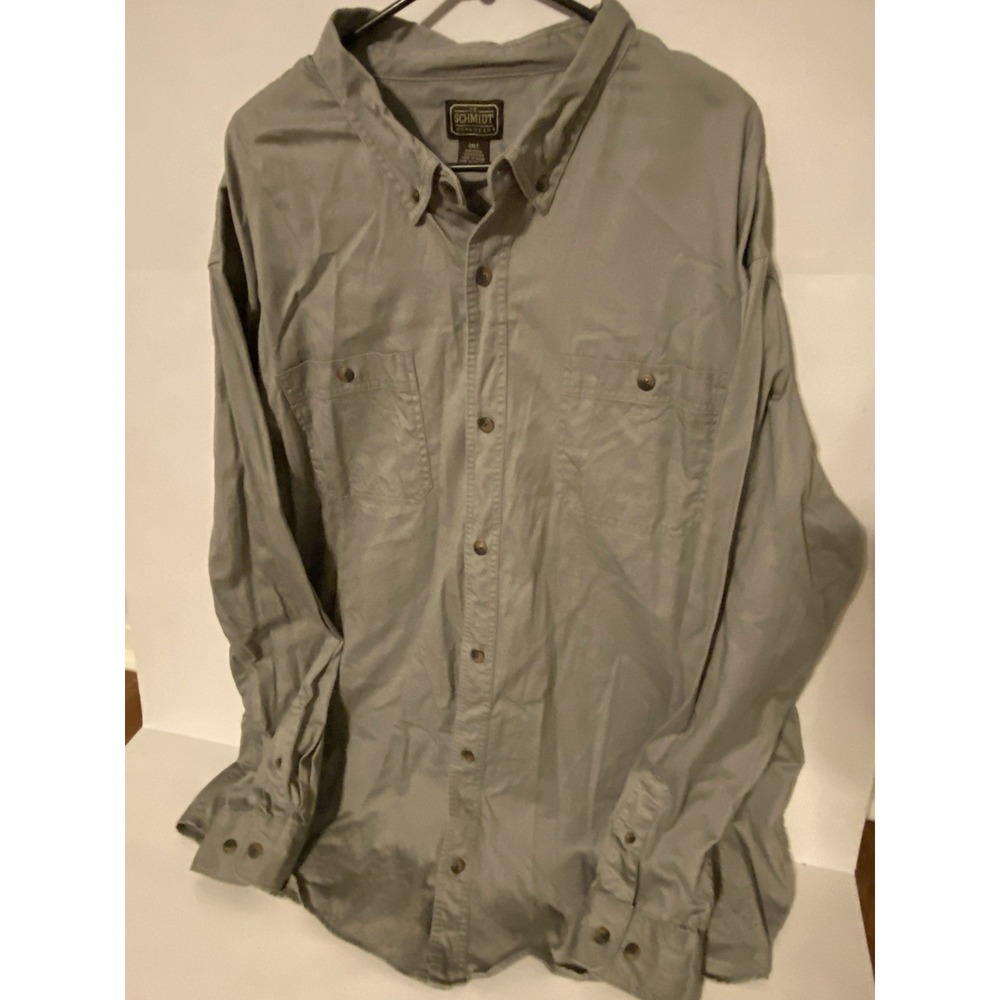 CE Schmidt Shirt Mens 2XLT Tall Gray Cotton Denim Button up Western